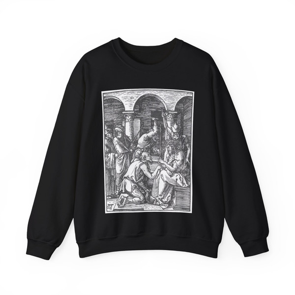 DURER, Albrecht - 18. Christ Being Crowned with Thorns (Artwork) Crewneck Sweatshirt