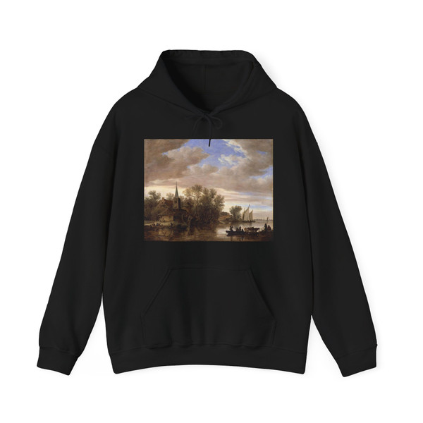 GOYEN, Jan van - River Landscape with a Cattle-Ferry (Artwork) Hoodie