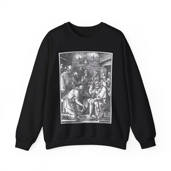 DURER, Albrecht - 9. Christ Washing Peter's Feet (Artwork) Crewneck Sweatshirt