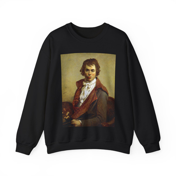 DAVID,Jacques-Louis - Portrait of the Artist (Artwork) Crewneck Sweatshirt