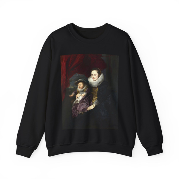 DYCK, Sir Anthony Van- Portrait of a Woman and Child (Artwork) Crewneck Sweatshirt