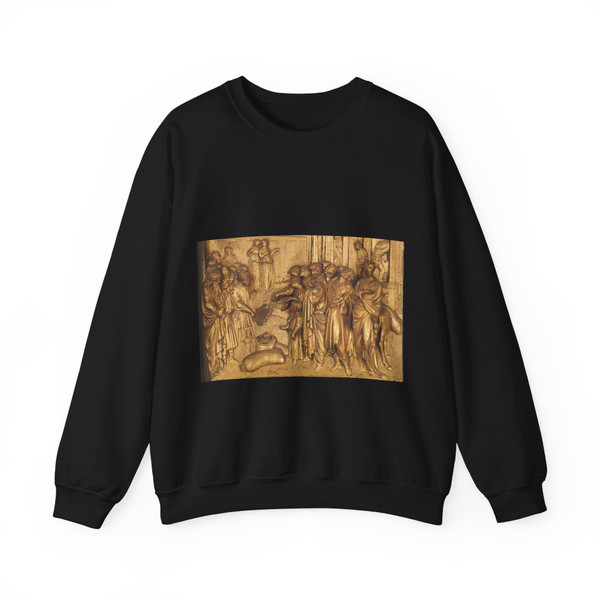 GHIBERTI, Lorenzo -Eastern Door- Discovery of the Golden Cup (detail) (Artwork) Crewneck Sweatshirt