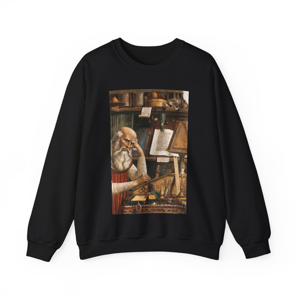 GHIRLANDAIO, Domenico - St Jerome in his Study (detail) (Artwork) Crewneck Sweatshirt