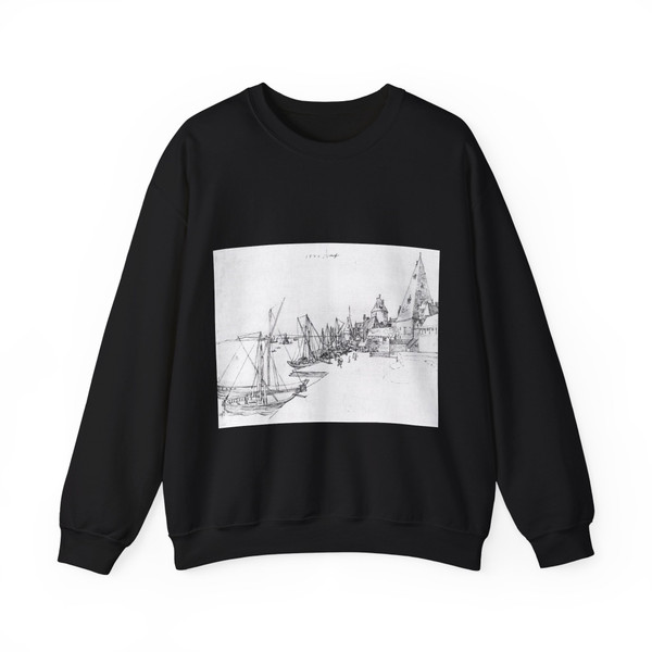 DURER, Albrecht - Antwerp Harbour (Artwork) Crewneck Sweatshirt