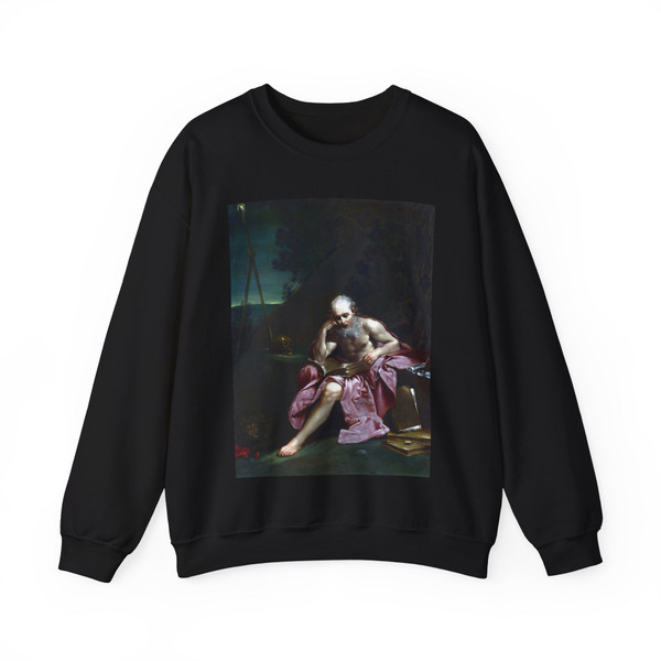 CRESPI, Giuseppe Maria - Saint Jerome in the Desert (Artwork) Crewneck Sweatshirt