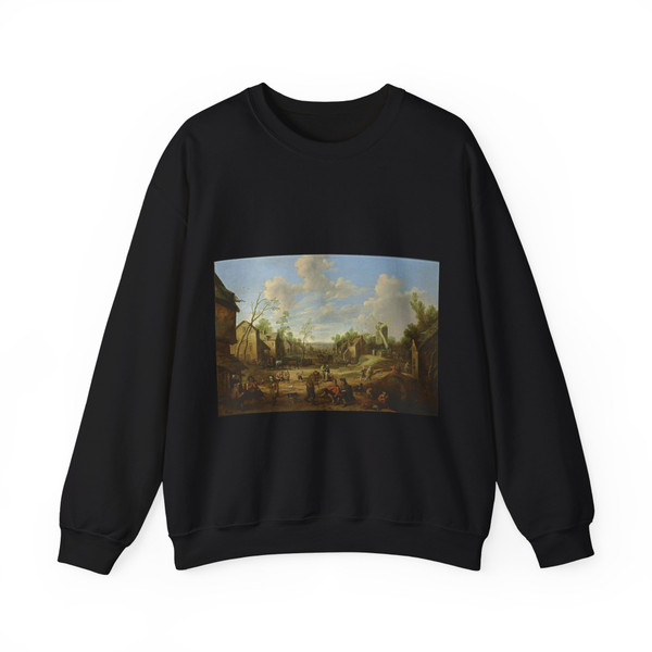 DROOCHSLOOT, Joost Cornelisz - Village Street (Artwork) Crewneck Sweatshirt