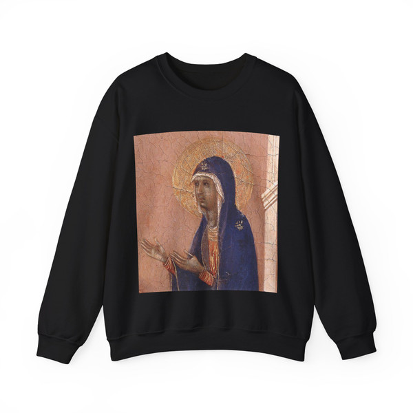 DUCCIO DI Buoninsegna - Announcement of Death to the Virgin (detail) (Artwork) Crewneck Sweatshirt