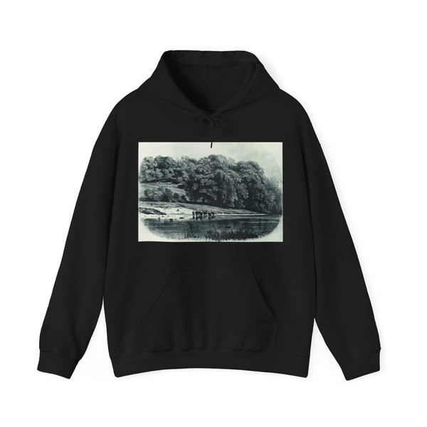 SHISKIN, Ivan Ivanovich - Herd on the river 1870 (Artwork) Hoodie