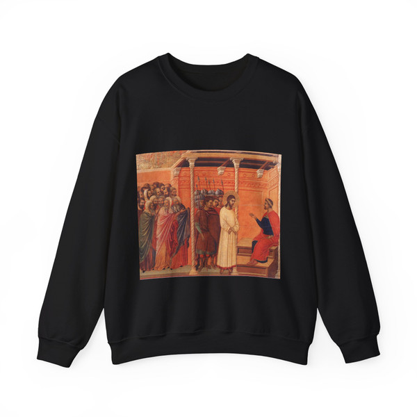 DUCCIO DI Buoninsegna - Christ Before Pilate Again (Artwork) Crewneck Sweatshirt