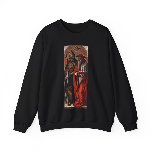 CRIVELLI, Carlo - St Jerome and St Augustine (Artwork) Crewneck Sweatshirt
