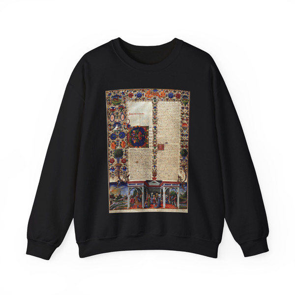 CRIVELLI, Taddeo - Bible of Borso d'Este (Artwork) Crewneck Sweatshirt