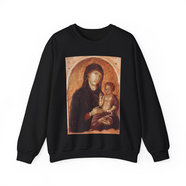 DUCCIO di Buoninsegna - Madonna and Child (Artwork) Crewneck Sweatshirt