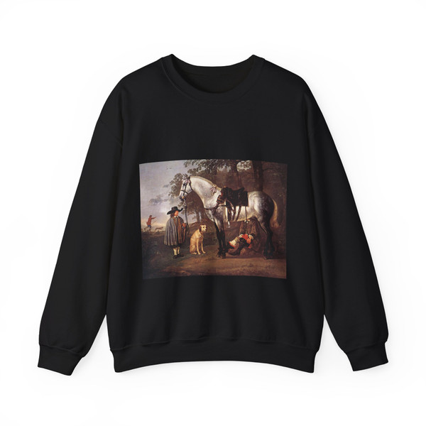 CUYP, Aelbert - Grey Horse in a Landscape (Artwork) Crewneck Sweatshirt