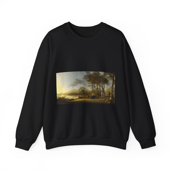 CUYP, Aelbert - River Landscape (Artwork) Crewneck Sweatshirt