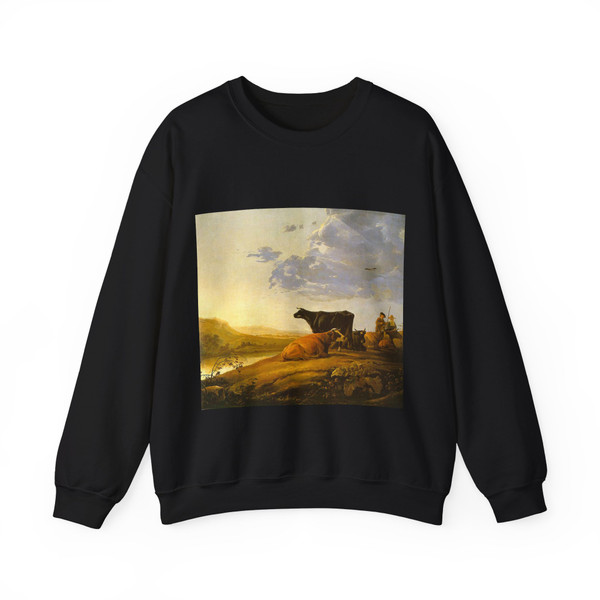 CUYP, Aelbert - Young Herdsman with Cows (Artwork) Crewneck Sweatshirt