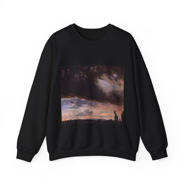 DAHL, Johan Christian Clausen - Cloud Study with Horizon (Artwork) Crewneck Sweatshirt