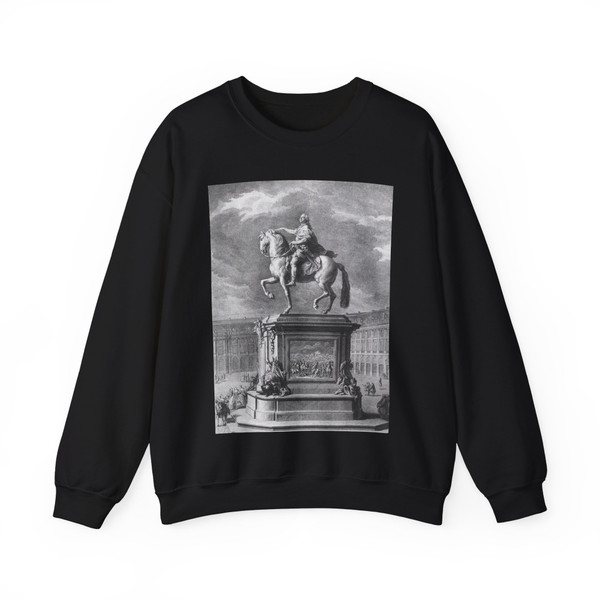DUPUIS, Nicolas-Gabriel - Equestrian Statue of Louis XV at Bordeaux (Artwork) Crewneck Sweatshirt
