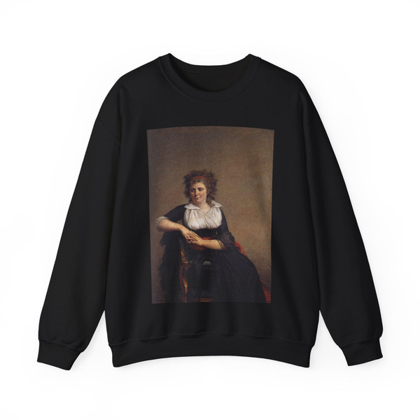 DAVID,Jacques-Louis - Portrait of the Marquise d'Orvilliers (Artwork) Crewneck Sweatshirt