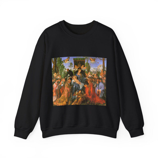 DURER, Albrecht - Altarpiece of the Rose Garlands (Artwork) Crewneck Sweatshirt