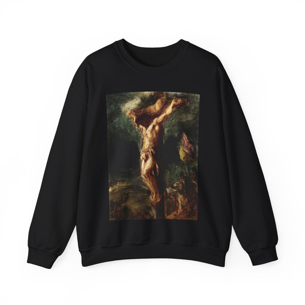 DELACROIX, EUGENE - Christ on the Cross (sketch) (Artwork) Crewneck Sweatshirt