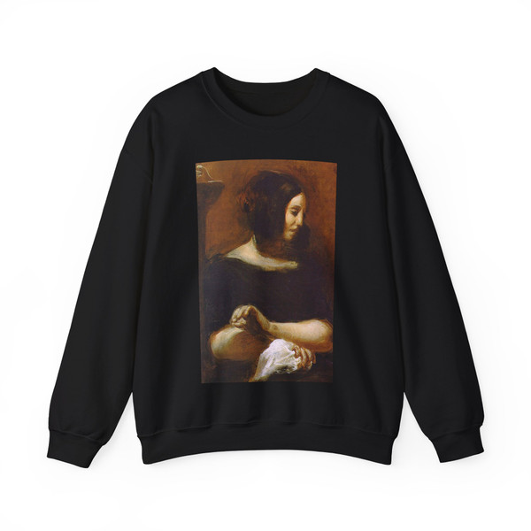 DELACROIX, EUGENE - George Sand (Artwork) Crewneck Sweatshirt