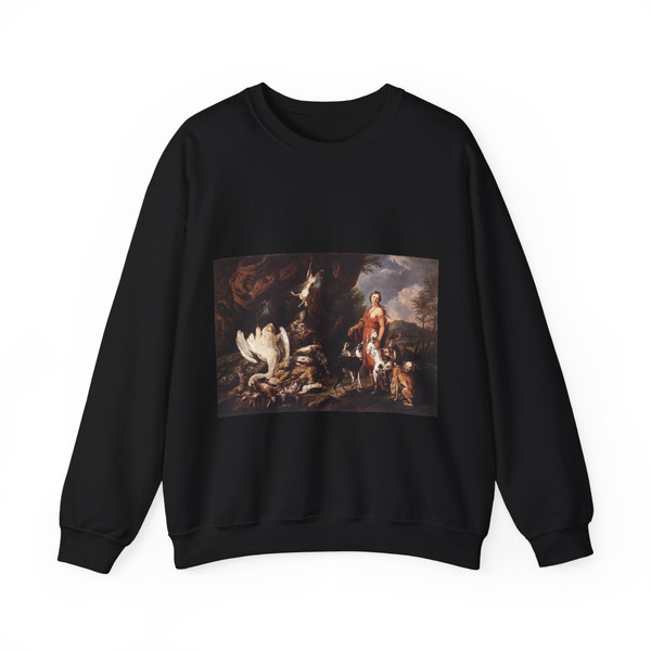 FYT, Jan - Diana with Her Hunting Dogs beside Kill (Artwork) Crewneck Sweatshirt