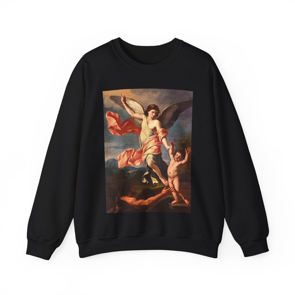 GIMIGNANI, Giacinto - An Angel and a Devil Fighting for the Soul of a Child (Artwork) Crewneck Sweatshirt