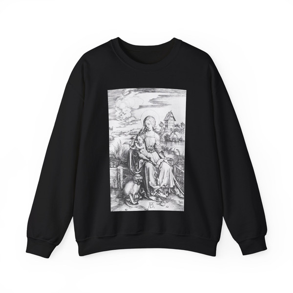 DURER, Albrecht - The Madonna with the Monkey (Artwork) Crewneck Sweatshirt