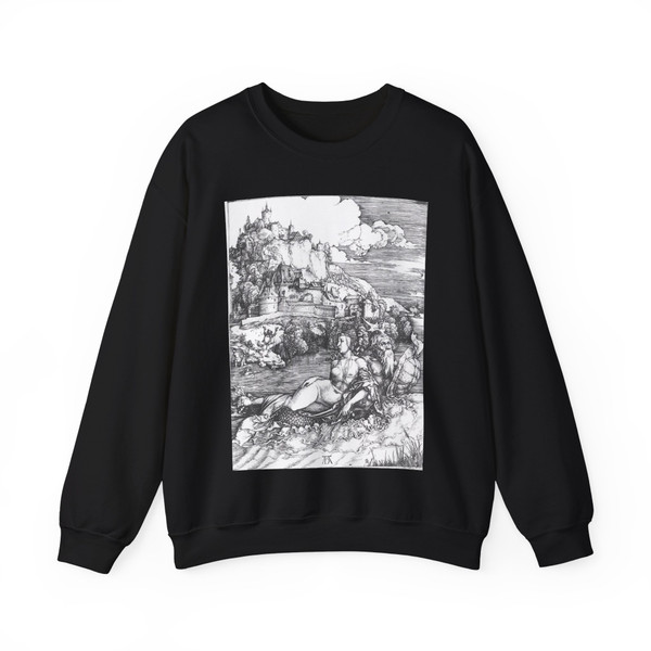 DURER, Albrecht - The Sea Monster (Artwork) Crewneck Sweatshirt