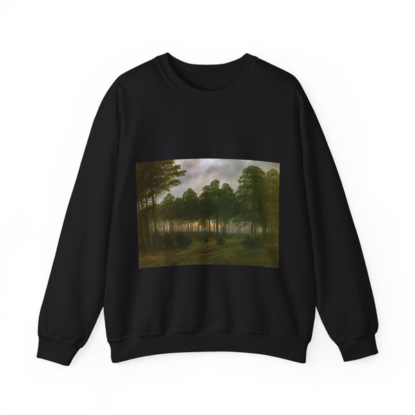 FRIEDRICH, Caspar David - Evening 2 (Artwork) Crewneck Sweatshirt