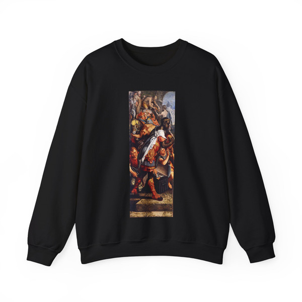 AERTSEN, Pieter - Left wing of a Triptych with the Adoration of the Magi (Artwork) Crewneck Sweatshirt