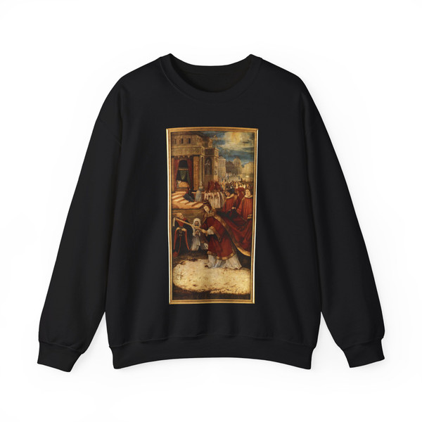 GRUNEWALD, Matthias -1511-1520- Establishment of the Santa Maria Maggiore in Rome (Artwork) Crewneck Sweatshirt