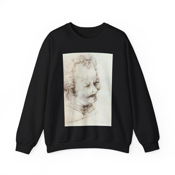 GRUNEWALD, Matthias -1520-1528- Head of a Shouting Man2 (Artwork) Crewneck Sweatshirt