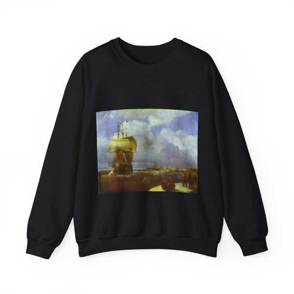 AIVAZOVSKY, Ivan Konstantinovich - The Great Roads at Kronstadt (Artwork) Crewneck Sweatshirt