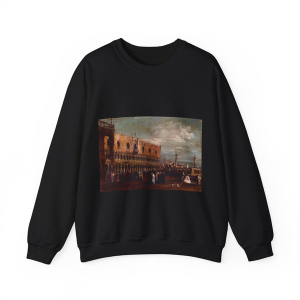 GUARDI, Francesco - A View of the Piazzetta_Looking South with the Palazzo Ducale (Artwork) Crewneck Sweatshirt