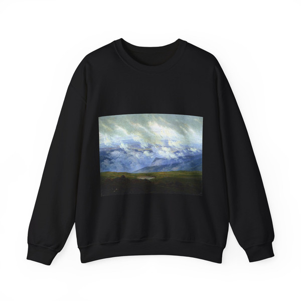 FRIEDRICH, Caspar David - Drifting Clouds (Artwork) Crewneck Sweatshirt