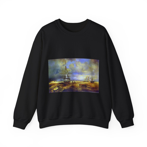 AIVAZOVSKY, Ivan Konstantinovich - The Roads at Kronstadt (Artwork) Crewneck Sweatshirt