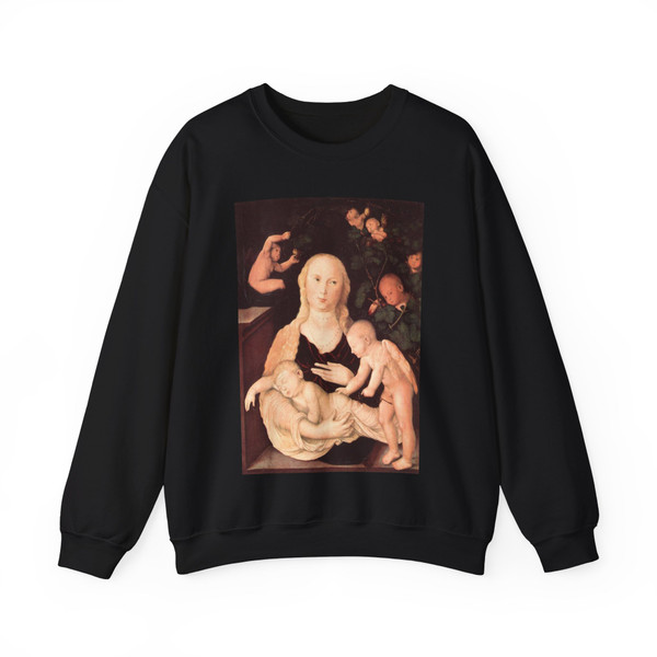 BALDUNG GRIEN, Hans - religious - Virgin of the Vine Trellis (Artwork) Crewneck Sweatshirt