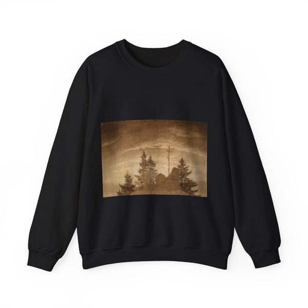 FRIEDRICH, Caspar David - Cross in the Mountains (Artwork) Crewneck Sweatshirt