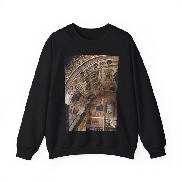 GIOTTO di Bondone - View of the north transept (1) (Artwork) Crewneck Sweatshirt