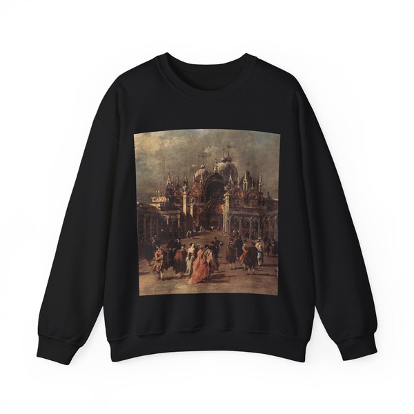 GUARDI, Francesco - Piazza di San Marco (detail) (Artwork) Crewneck Sweatshirt
