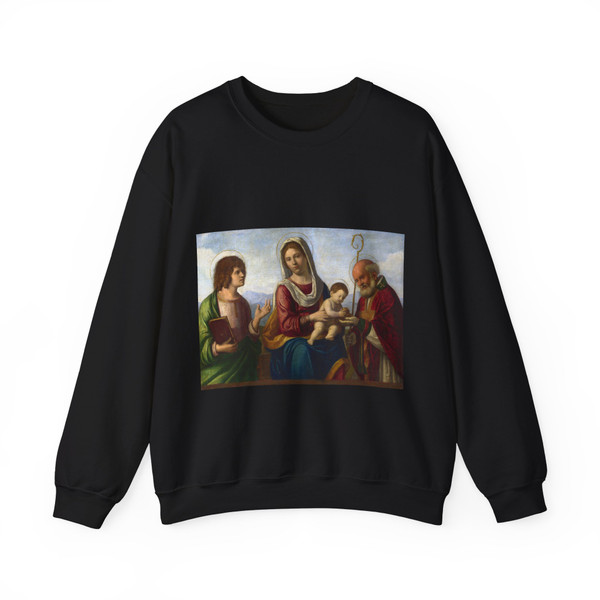 Giovanni Battista Cima da Conegliano - The Virgin and Child with Saints (Artwork) Crewneck Sweatshirt