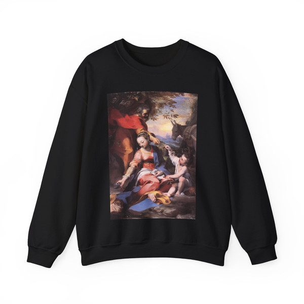 BAROCCI, Federico Fiori - Rest on the Flight to Egypt (Artwork) Crewneck Sweatshirt