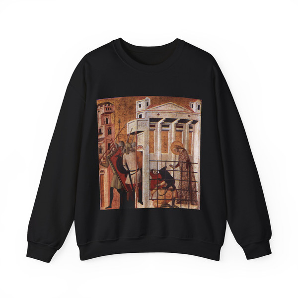 BARONZIO, Giovanni - St Colomba Saved by a Bear (Artwork) Crewneck Sweatshirt