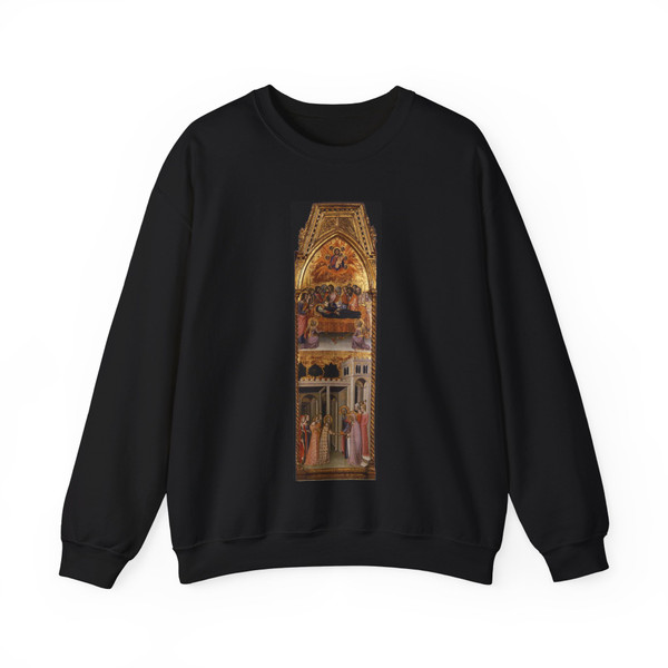 BARTOLO DI FREDI - The Coronation of the Virgin (detail) (Artwork) Crewneck Sweatshirt