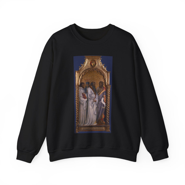 GIOVANNI d'Aalponte - Saints Bernard, Scholastica, Benedict and John (Artwork) Crewneck Sweatshirt
