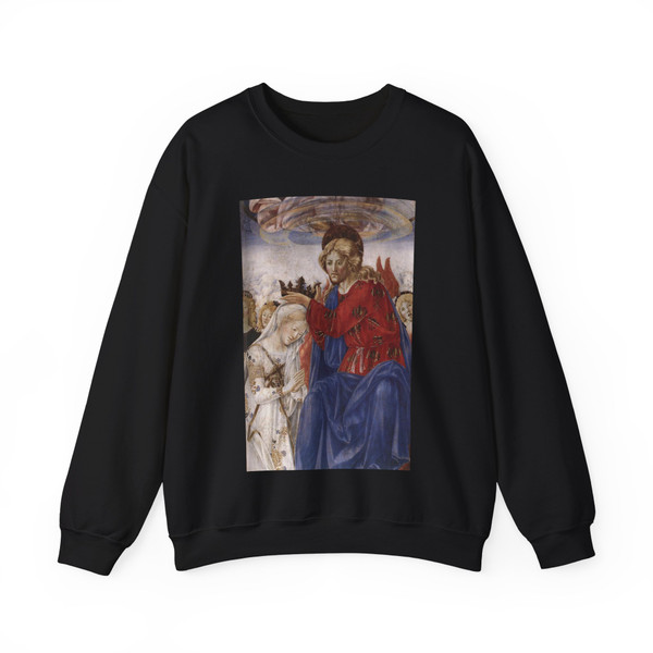 FRANCESCO di Giorgio Martini  -1470s- The Coronation of the Virgin (detail) (Artwork) Crewneck Sweatshirt