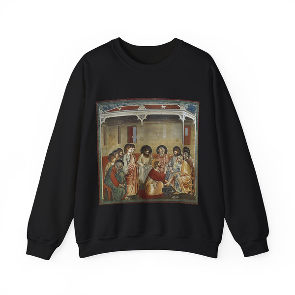 GIOTTO di Bondone - 14. Washing of Feet (Artwork) Crewneck Sweatshirt