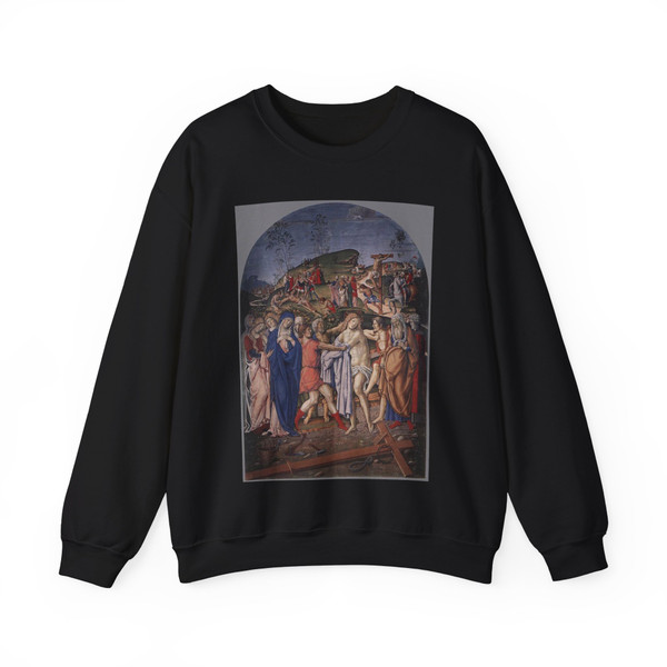 FRANCESCO di Giorgio Martini  -1488-1501- The Disrobing of Christ (Artwork) Crewneck Sweatshirt