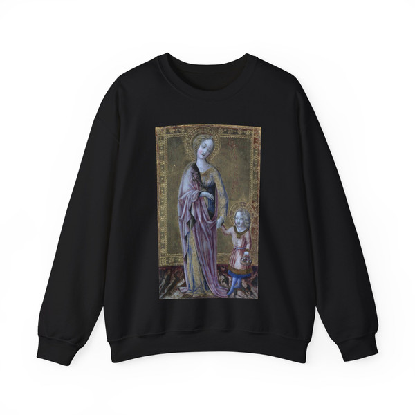 FRANCESCO di Giorgio Martini  -Saint Dorothy and the Infant Christ (Artwork) Crewneck Sweatshirt